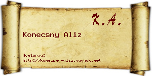 Konecsny Aliz névjegykártya